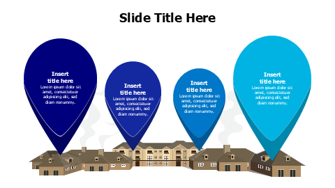 Multiple Pin Location Buildings 4 big location pins over buildings infographic-7753 Infographics ...
