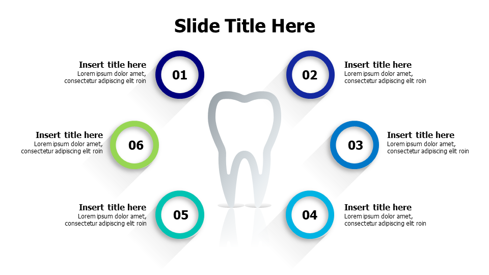 6 points 3D tooth infographic