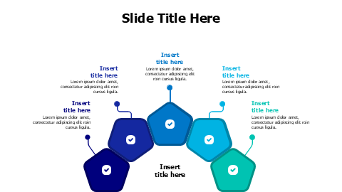 5 points colored blocks with icons infographic