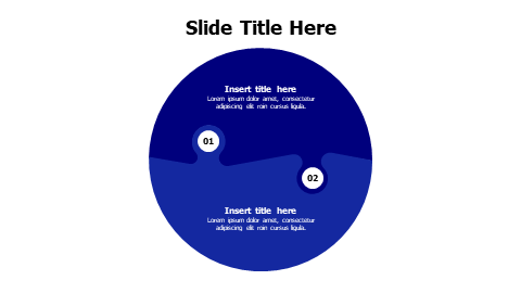 2 points circular colored puzzle infographic