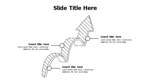 3 points twisted doodle arrow infographic