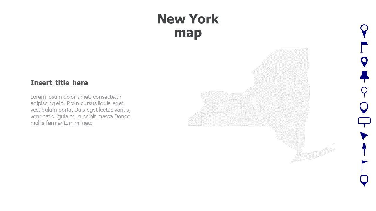 Map,Editable map,pins,countries,counties,infographics,continent,powerpoint,powerpoint infographics,Google slides,Keynote,New York map