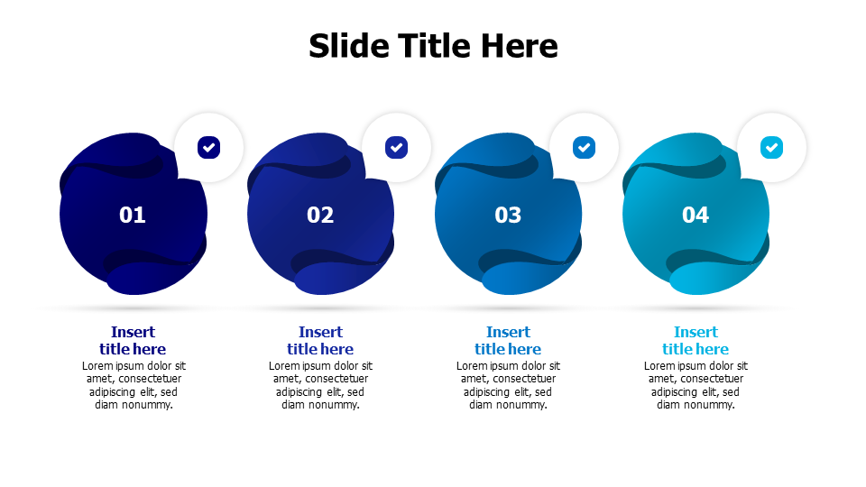 4 points gradient colored balls infographic