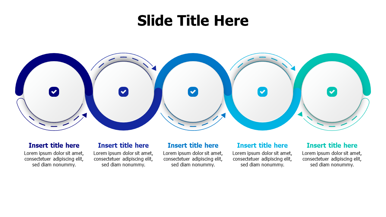 Five Stage Circular Process Flow Diagram — Alte… | PPT Design