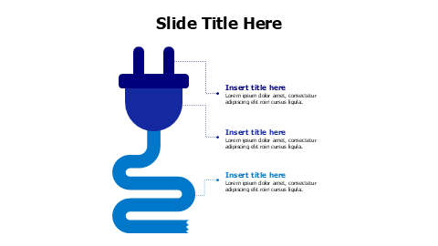 3 points colored plug infographic