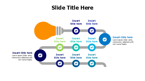 10 points roadmap with bulb infographic