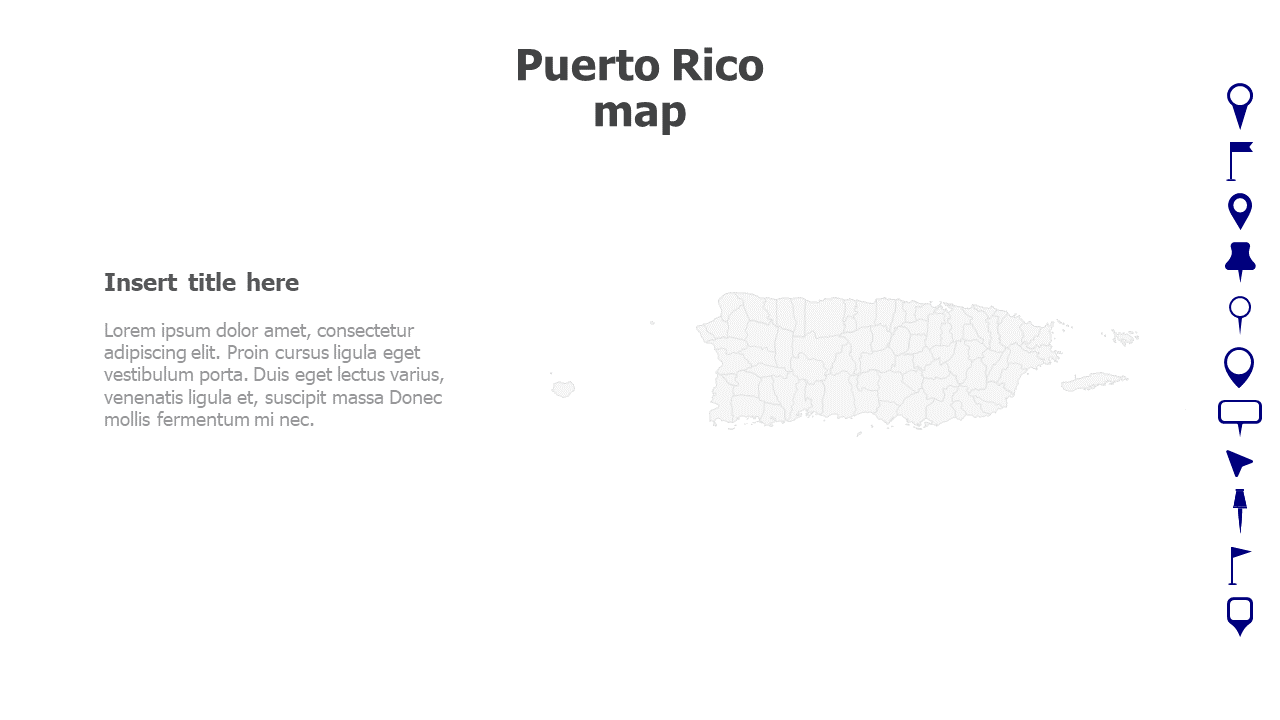 Map,Editable map,pins,countries,counties,infographics,continent,powerpoint,powerpoint infographics,Google slides,Keynote,Puerto Rico map