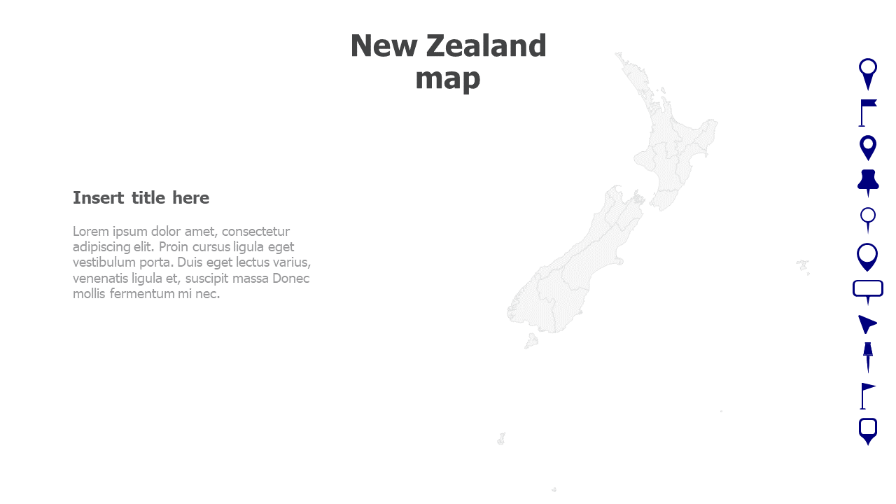 Map,Editable map,pins,countries,counties,infographics,continent,powerpoint,powerpoint infographics,Google slides,Keynote,New Zealand map