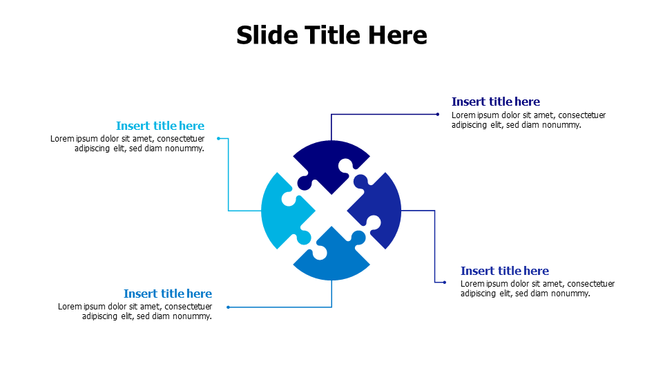 4 colored puzzle pieces infographic