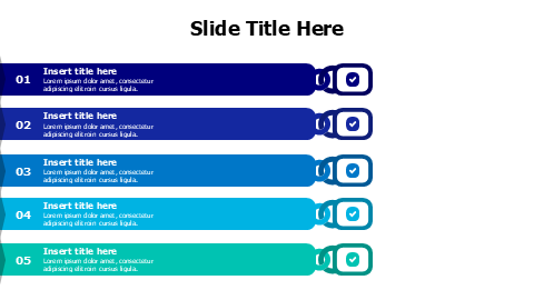 5 colored stripes with icons infographic