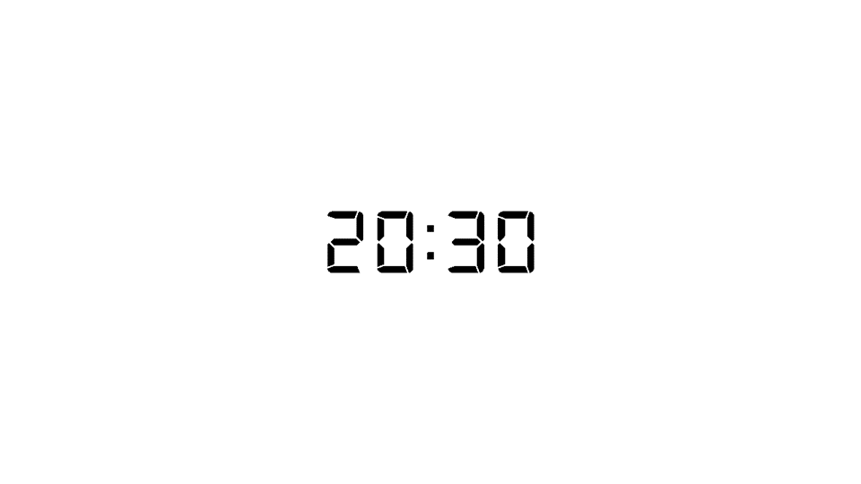 Digital Clock 20:30 Countdown Timer
