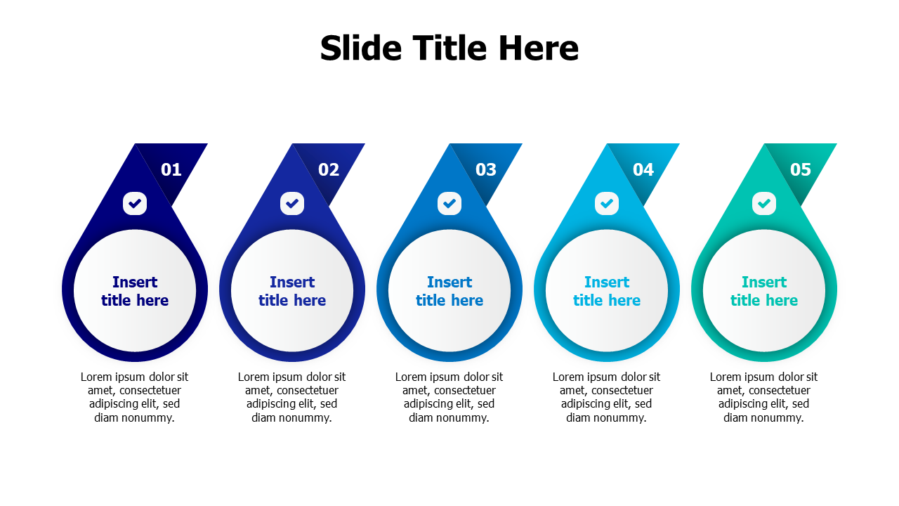 5 twisted circular shapes with icons infographic PowerPoint Template