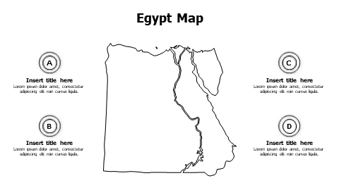 4 points outline Egypt map infographic