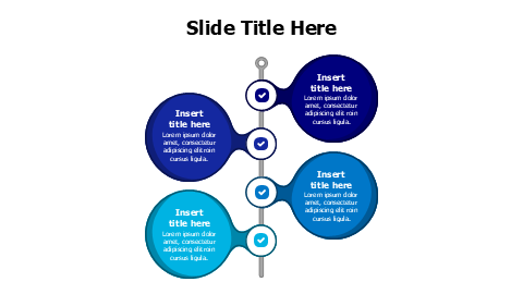 4 points colored circles timeline infographic