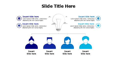 4 points bulb with people infographic