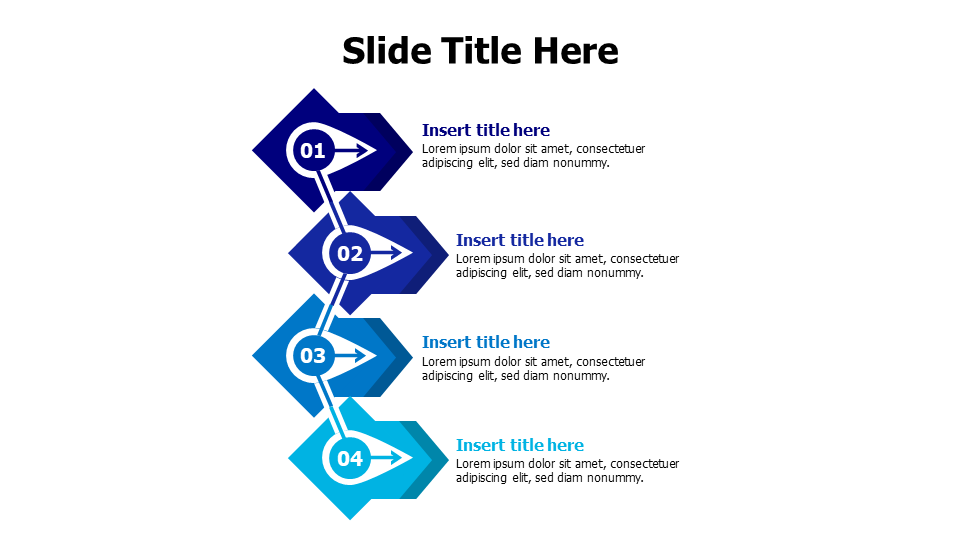 4 arrow shapes with numbers infographic Inforgraphics & Slides