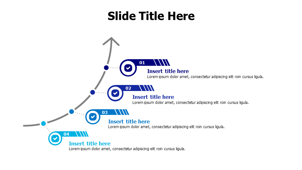 4 branched points from up arrow infographic Inforgraphics & Slides