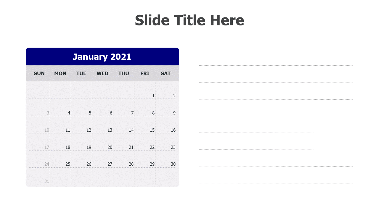 Calendar,January 2021,notes