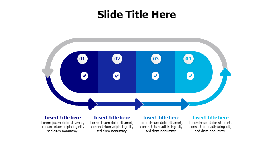 4 points loop process infographic with icons PowerPoint Template