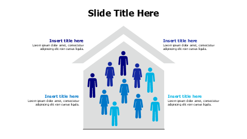 4 points people in house infographic