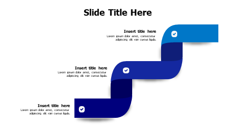 3 points twisted colored stripes with icons infographic