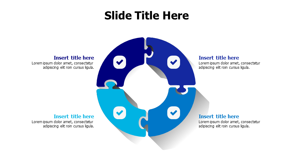 4 points circular puzzle infographic