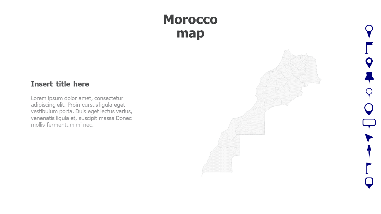 Map,Editable map,pins,countries,counties,infographics,continent,powerpoint,powerpoint infographics,Google slides,Keynote,Morocco map