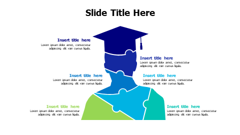 6 points puzzle graduated person infographic