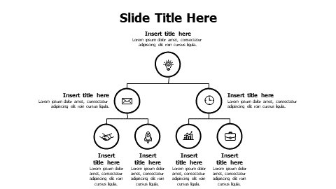 7 points doodle org chart infographic with icons