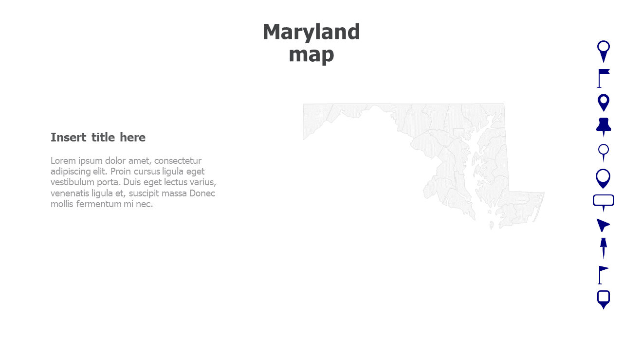 Map,Editable map,pins,countries,counties,infographics,continent,powerpoint,powerpoint infographics,Google slides,Keynote,Maryland map