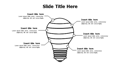 Six Section Light Bulb Sketch Infographic