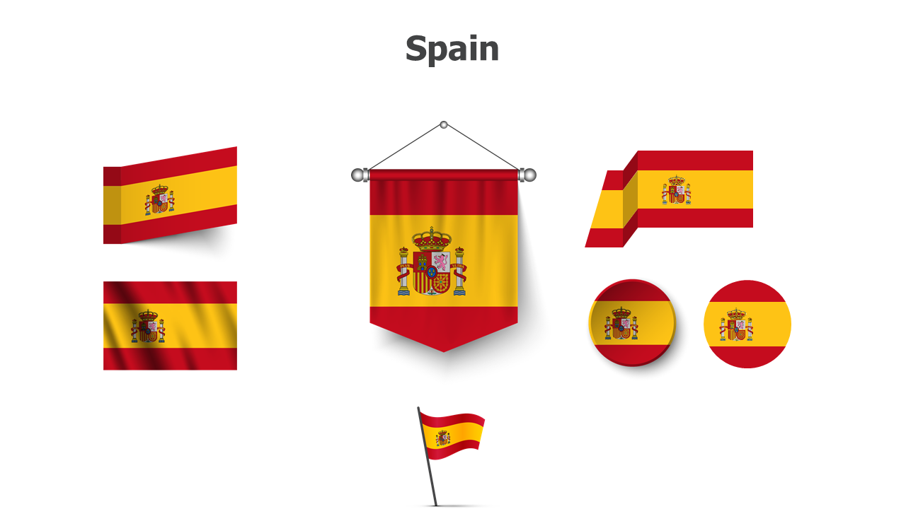 Flag,editable flags,Powerpoint,infographics,slides,Templates,Spain,Spanish