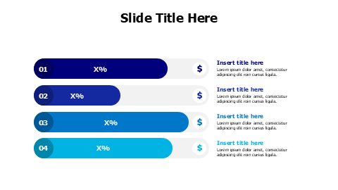 4 points editable stripes with dollar sign infographic