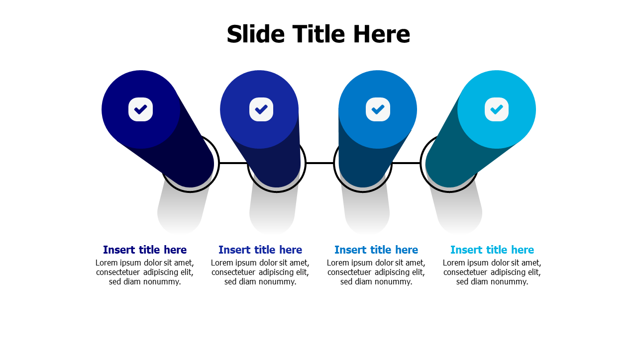 4 steps 3D columns infographic