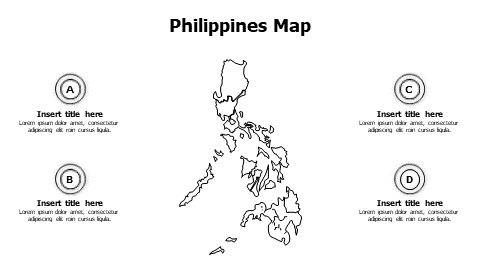 4 points outline Philippines map infographic