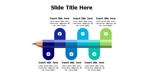 6 colored blocks out of a bencil infographic