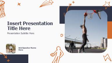 Sports outline basketball cover theme