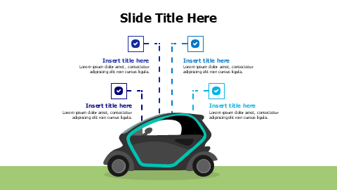 4 points sustainable electric car infographic