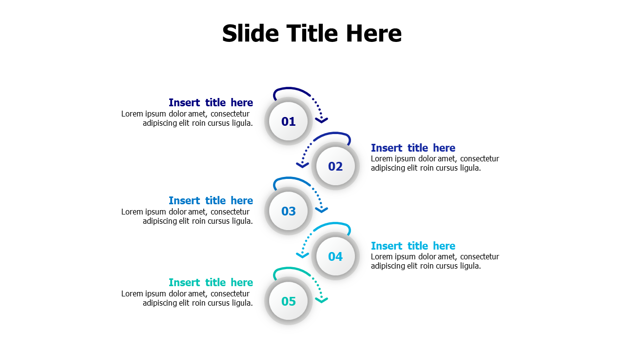 4 points steps infographic with arrows and numbers PowerPoint Template