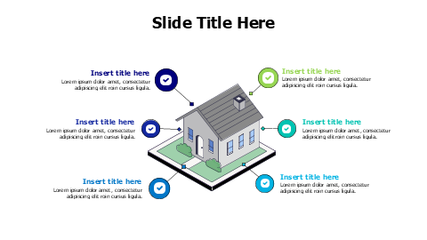 6 points from a 3D prespective house infographic