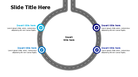 4 points rounding road map infographic