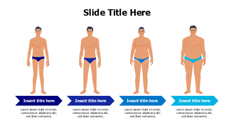 4 levels man body shape infographic