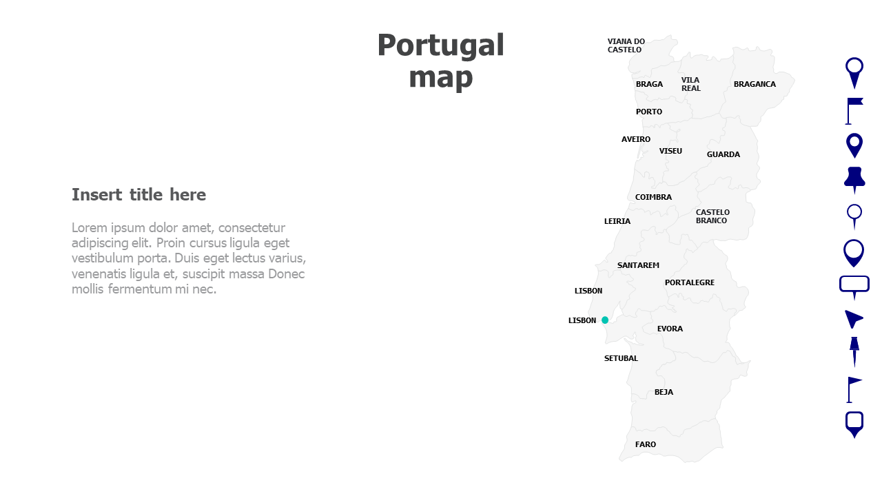 Map,Editable map,pins,countries,counties,infographics,continent,powerpoint,powerpoint infographics,Google slides,Keynote,Portugal map