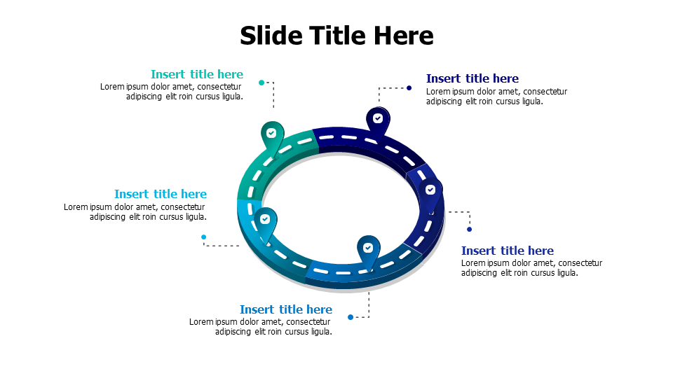 5 points circular roadmap infographic