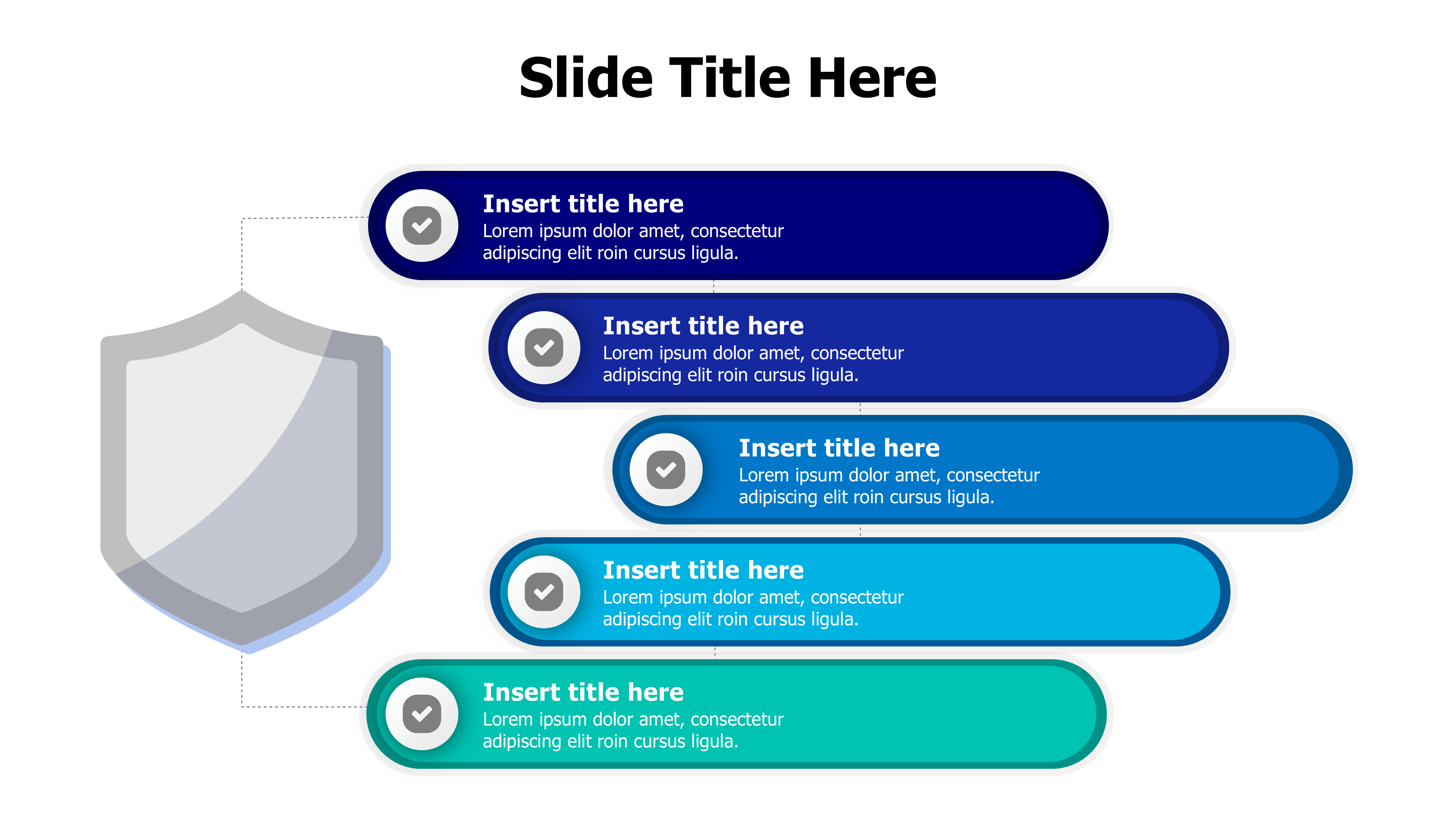 5 points branching shield infographic