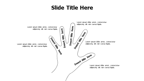 5 points outline human hand infographic