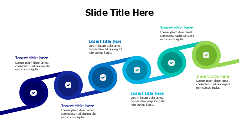 Six Step Process Flow Circular Chain | PPT Design