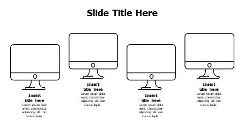 4 outline screens infographic