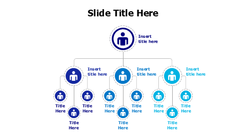 4 points branching colored org chart infographic