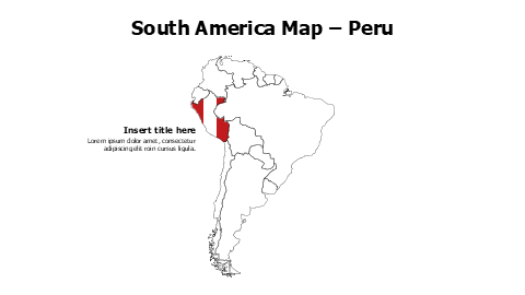 Peru map with flag